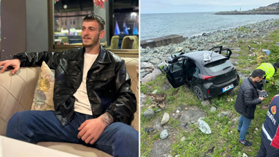 Kontrolden çıkan otomobil deniz kenarına uçtu: 1 ölü, 3 yaralı