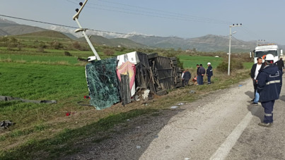 Yolcu otobüsü devrildi: Çok sayıda yaralı var