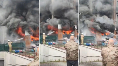 Pendik'te 8 katlı binada yangın: İş yeri küle döndü
