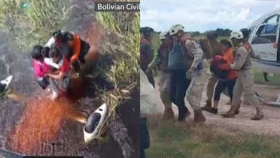 Yaşam savaşı: Uçakları timsahların ortasına düştü