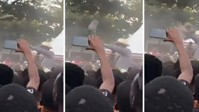 Devlet Başkanı'na ayakkabı attılar