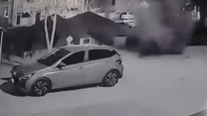 Tazyikli su asfaltı bomba gibi patlattı