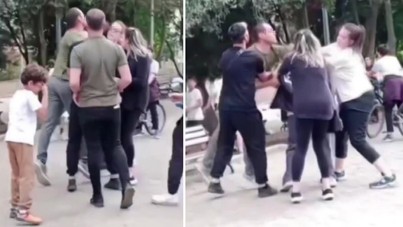 Çocuk parkında kadınlara tekme ve yumruklarla saldırdı