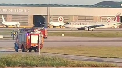 Tek motorla İstanbul'a indi