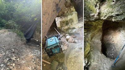 Tarihi kemer kaçak kazıda ortaya çıktı