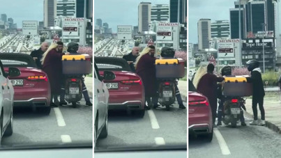 Trafikte dehşet: Tartıştığı motokuryeye silah çekti