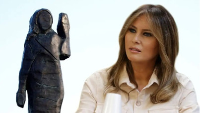 First Lady'nin heykeli ayak bileklerinden kesilerek çalındı