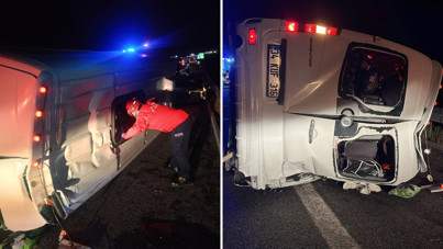 Minibüs devrildi: Ölü ve yaralılar var