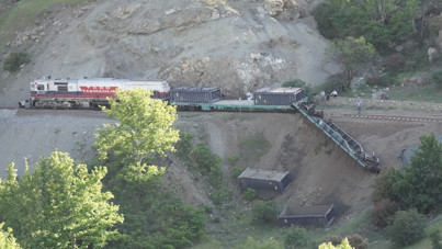 Tren şarampole devrildi