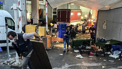 Kapalı pazar alanının havalandırmasına biber gazı sıktı