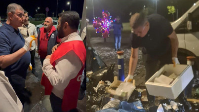 İşçiler greve gitti başkan gece yarısı çöp topladı