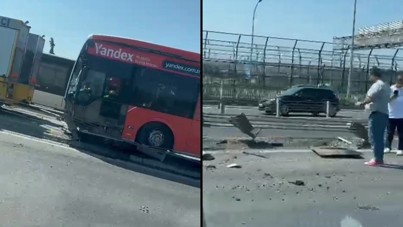 Haliç'te metrobüs kazası