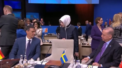 Erdoğan, İmamoğlu pankartı nedeniyle sitem etmişti: Sanchez'le NATO zirvesinde görüştü