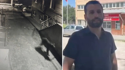 Siteye giren ayı, bina sakinlerini kovaladı