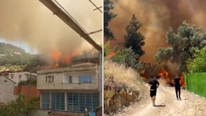 Büyük panik: Yangın köye sıçradı, gözyaşlarıyla tahliye edildiler