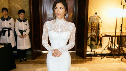 Lauren Sanchez'in yapımı 900 saat süren gelinliği dikkat çekti