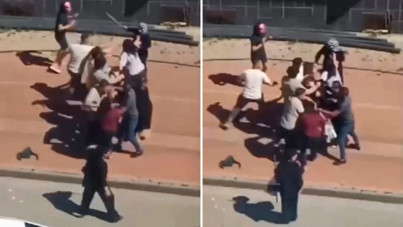 Çocukların meselesine aileler de karıştı, kavga meydan savaşına döndü