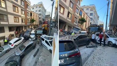 İstanbul'da kaza: Park halindeki 23 araca çarptı
