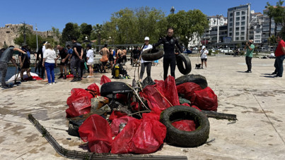 Pazar yeri değil, denizin dibi! Merdiven, korniş, kamyon lastiği ne ararsan var