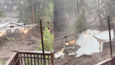 Sel felaketi: Müstakil ev akıntıya kapıldı