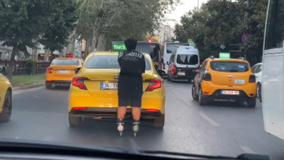 Şişli’de tehlikeli yolculuk