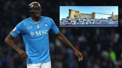 Victor Osimhen'i hedef alan pankart: 'Sefil'