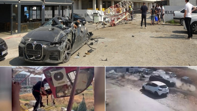 60 metrelik kule vinç devrildi, ortalık savaş alanına döndü