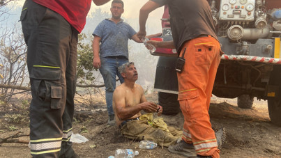 Rüzgar yön değiştirince alevlerin arasında kaldı: Orman işçisi yoğun bakımda