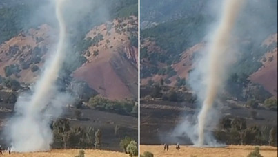 Tunceli'deki yangında ilginç görüntü