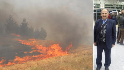 Tarlasındaki yangında can verdi