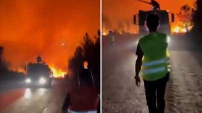 Cehennemin ortasında panik anları: Beyler çıkamıyoruz