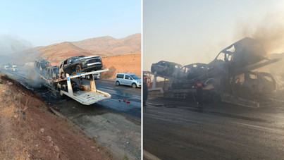 Lüks araçlar alev alev yandı