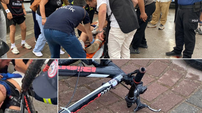 Kaza yaptığı bisikletin gidonu bacağına saplandı