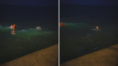 Ceza yedikten sonra denize düştü, bir ceza daha yedi