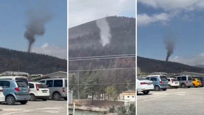 Geçen ay alevlere teslim olan ormanlık alan bu kez hortumla sarsıldı