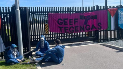 Microsoft binası önünde İsrail'e tepki eylemi