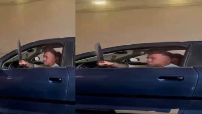 Burası Ankara protokol yolu! Aracın camından kılıç salladı