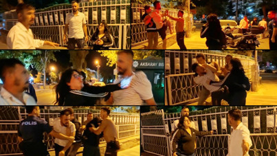 Sevgililerin kavgasına sarhoş vatandaş da dahil olunca ortalık karıştı