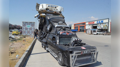 Aksaray'daki modifiyeli araç dikkat çekti