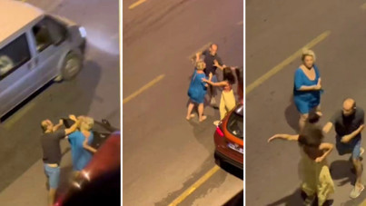 İki kadın, bir erkek mahalleyi ayağa kaldırdı