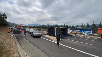 Bolu'da kaza: İstanbul yönü ulaşıma kapandı