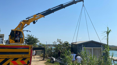 'Kral yolu’ndaki kaçak konteynerler söküldü