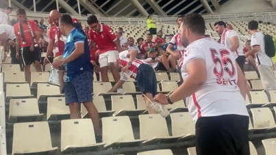 Samsunspor taraftarları, Yunanistan'da manşet oldu!