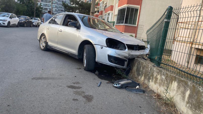 Bahçe duvarına çarptı, 2.86 promil alkollü çıktı