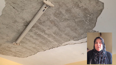 Evinin tavanı çöken anne: Taşınacak durumumuz yok