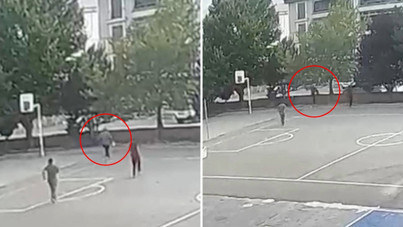 Faciayı okul müdürü önledi: Çocukların üzerine giden aracı son anda durdurdu