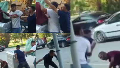 Çöpten atık toplayan kişiyi tekme tokat dövdü