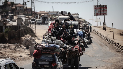 Gazze'nin güneyine konvoylarla yoğun göç başladı