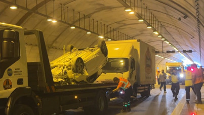 Tünelde kamyonetle çarpıştı, yaralandı