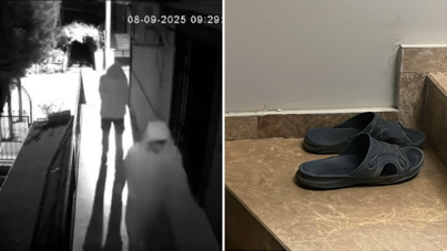 Kapıları açamayan hırsız, terliklerini bırakıp ayakkabı çaldı